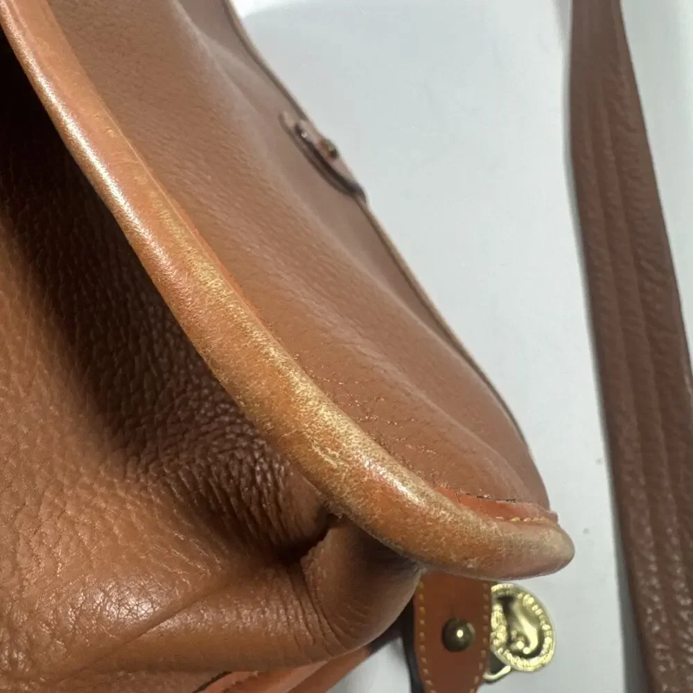 Dooney & Bourke Leather Messenger Surrey Cross Body Bag Brown